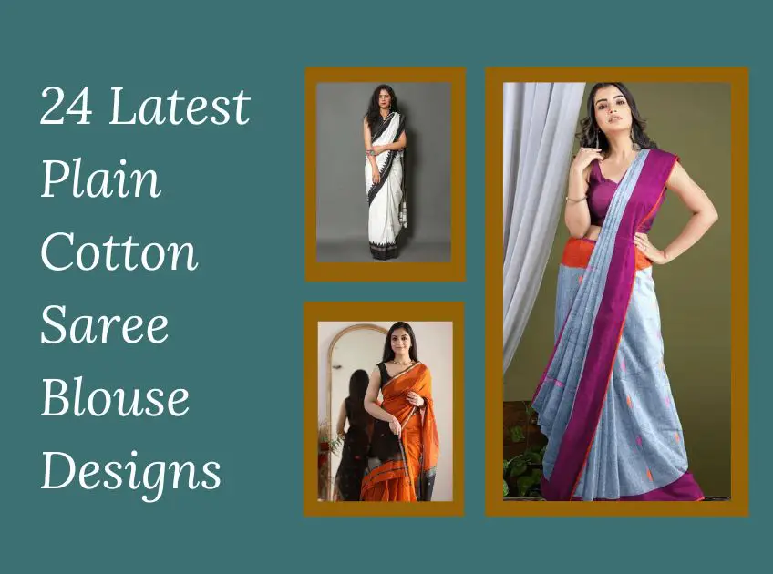 Plain Cotton Saree Blouse Designs