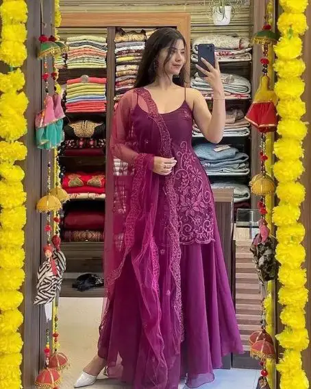 Pruple Color Lehanga with Full Blouse