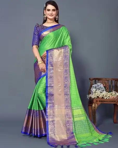 Silk Saree with Contrast Border