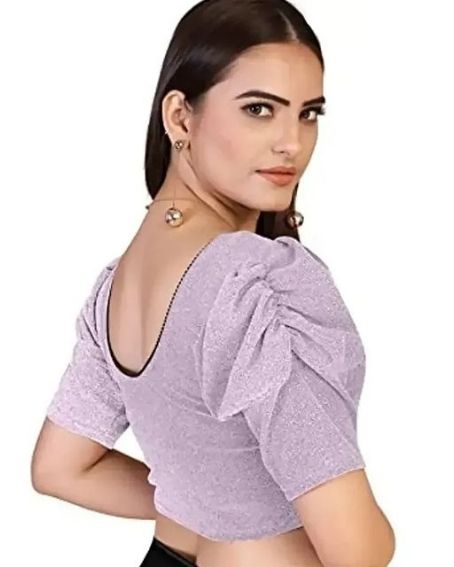 Silver Stretchable Blouse For Women