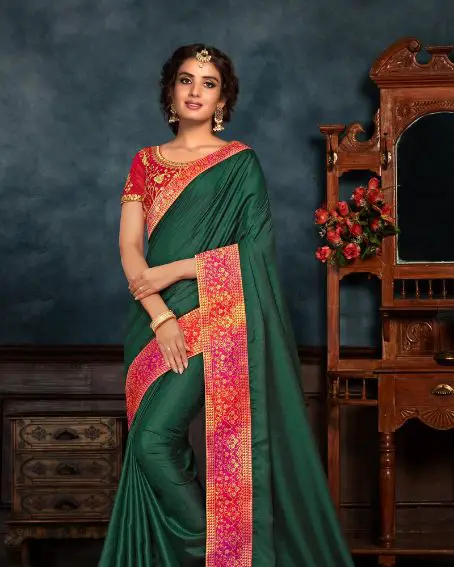 Special Green Silk Finest Saree with Blouse