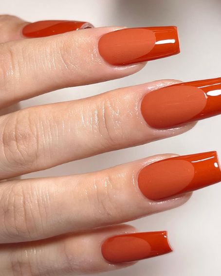 The Perfect Burnt Orange Long Nails