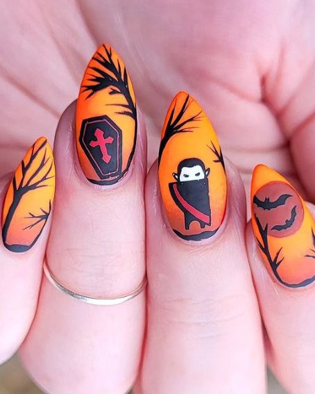 Vampire Halloween Spooky Nail Designs By Hellygreenman