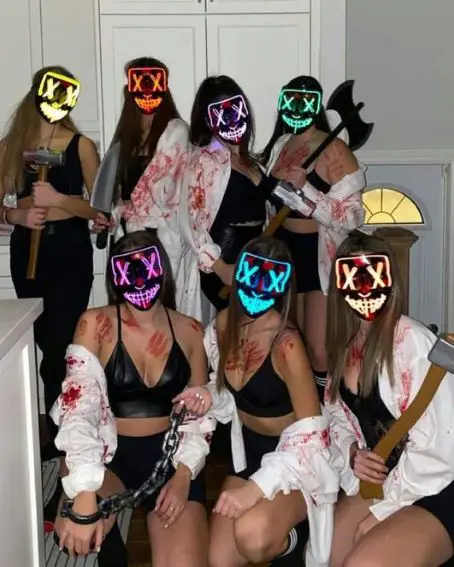 Watch Out for the Purge Gang: Group Halloween Costume Idea for College Girls