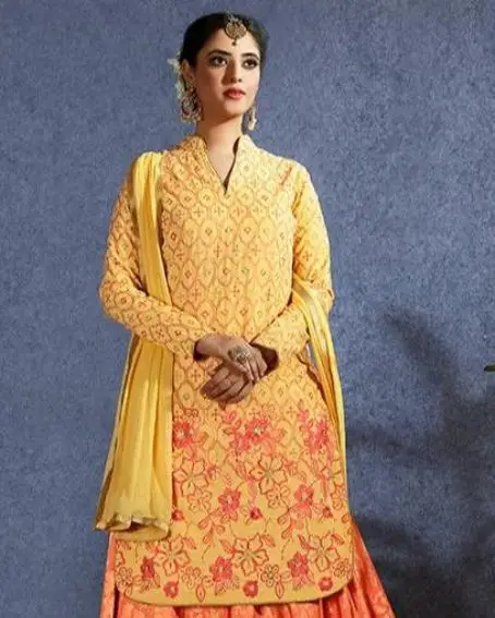 Yellow Color Gulzar Lehenga Suit