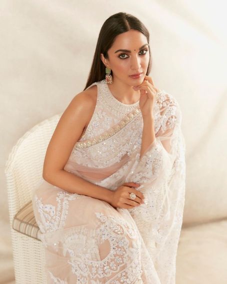 Chikankari and Pearl Saree by Kiara Advani