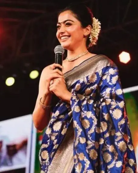 Cotton Banarsi Rashmika Blue Saree