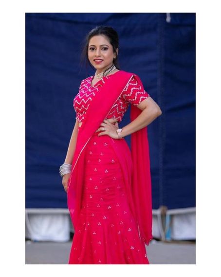 Dark Pink Wedding Party Saree