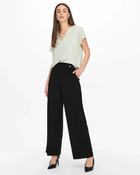 Double Button Wide Leg Pant