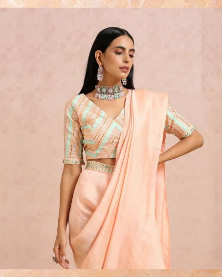 Embodied in Peach Saree