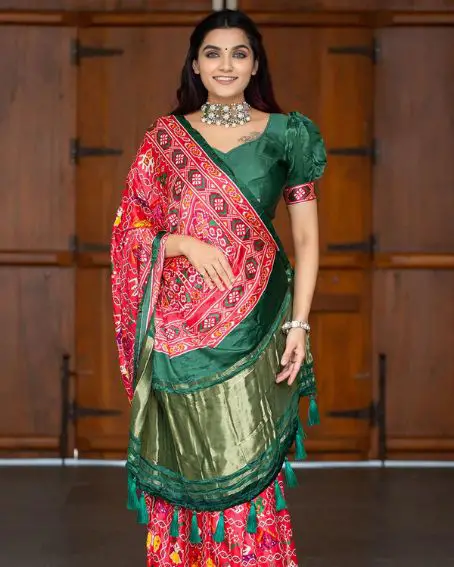 Gajji Silk Saree Drape (Gujarat)