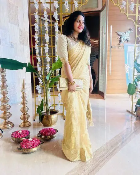 Gold Tissue Organza Saree