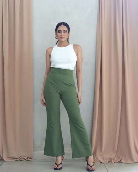 Green Genoa Pant for Casual Wear