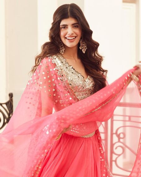 Hot Pink Hand-Embroidered Lehenga Set