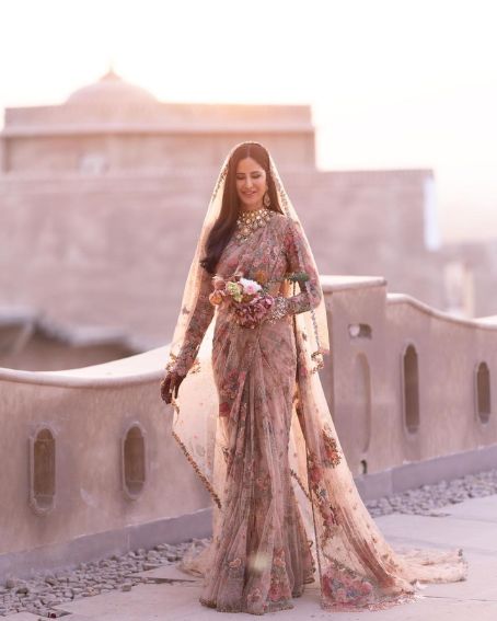 Katrina Kaif's Pink Floral Wedding Saree