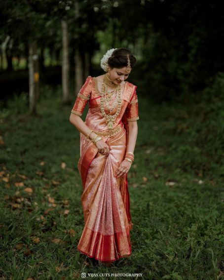 Kerala Wedding Saree with Designer Blouse
