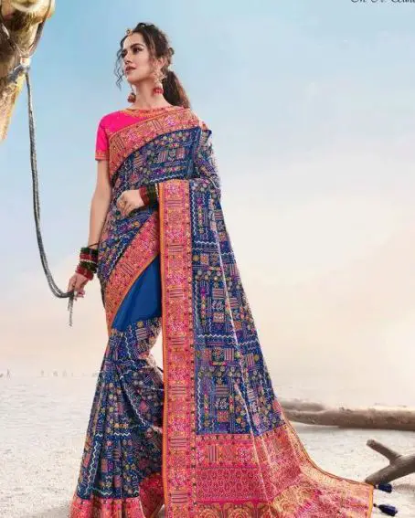 Kutch Embroidery Saree Drape