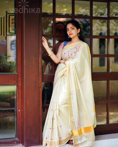 Mother Of Pearl Kerala Saree