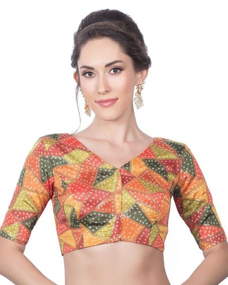 Multicolor Dots Designer Blouse Design