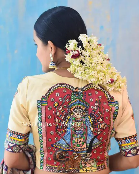 Parameswari HAnd-Painted Madhubani Tussar Silk Blouse