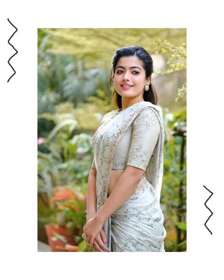 Rashmika in Pastel Saree