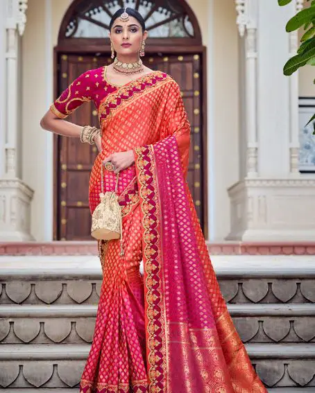 Red Designer Silk Sarees For Wedding Reception