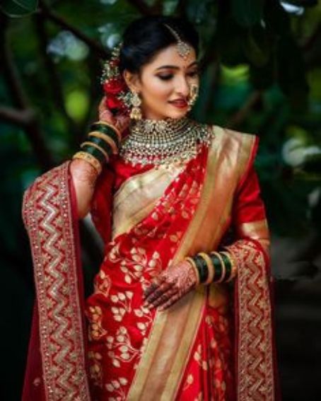 Red Indian Bridal Saree For Beautiful