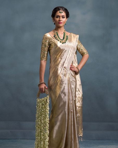 Tissue Bridal Saree for Reception Look