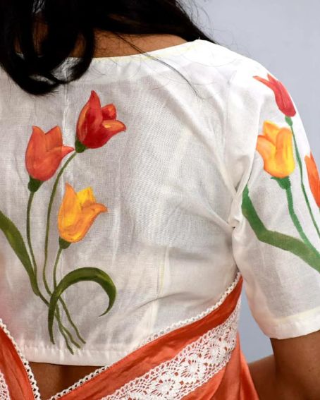 Tulips - Hand Painted Blouse