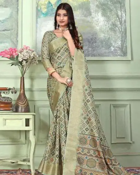 Tussar Silk Saree Drape