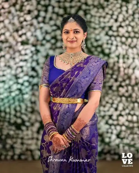 Violet Bridal Wedding Saree