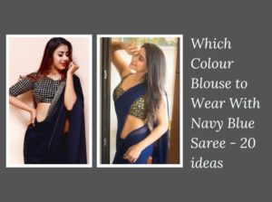 Which Colour Blouse to Wear With Navy Blue Saree - 20 ideas