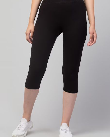 Women Black Skinny Fit Capris