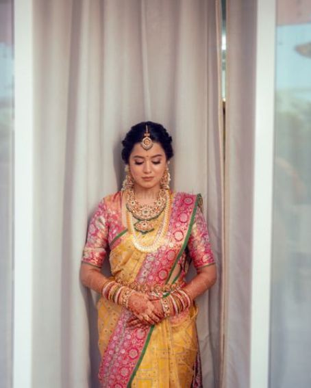 Yellow Bridal Wedding Saree