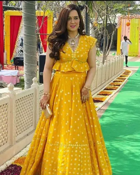 Yellow Lehenga Skirt for Bridal Sister