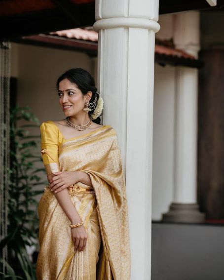 Yellow Saree For Wedding Guest Look