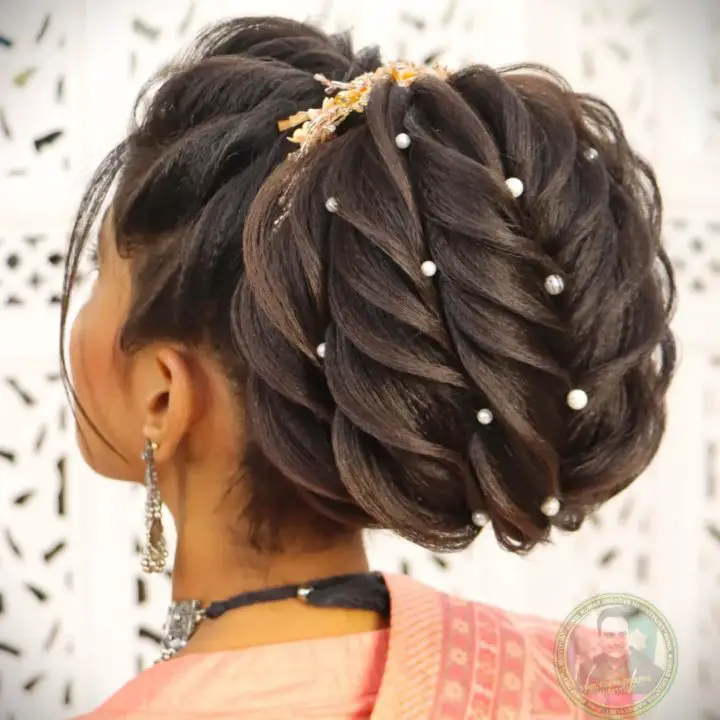 Beautiful Twisted Bun Hair Style for Long Hair