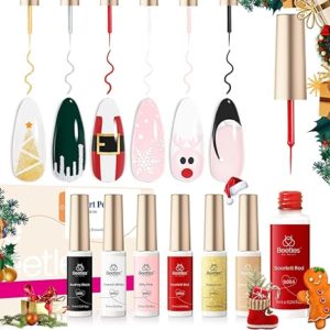 Bottle Soak off UV Led Lamp Gel Liner Christmas Nail Polish Manicure Kit