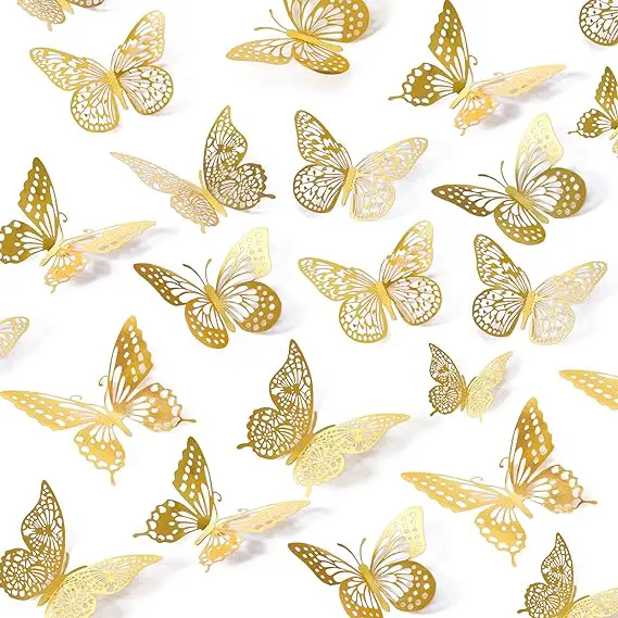 Butterfly Wall Decor 48 Pcs 4 Styles 3 Sizes