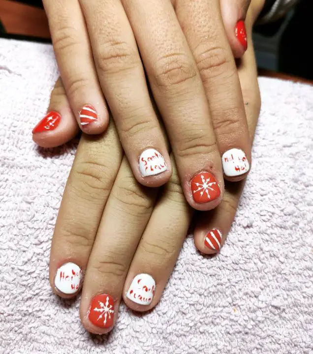 Candy Red Christmas Nails for kids