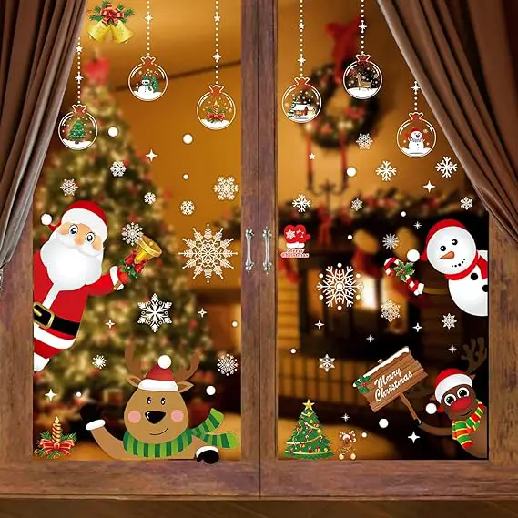 Christmas Decorations Clings for Christmas Window
