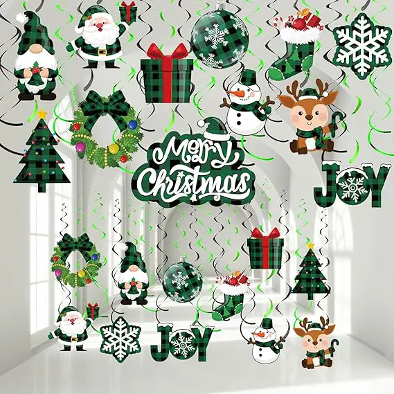 Christmas Hanging foil swirl decorations