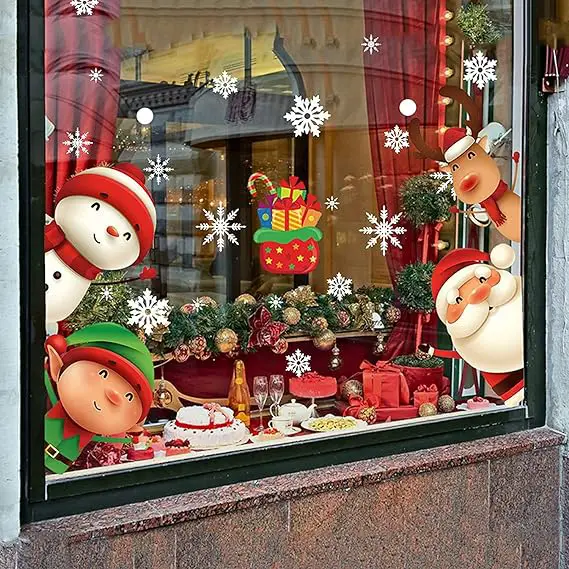 Christmas Snowflake Window Clings Stickers for Glass
