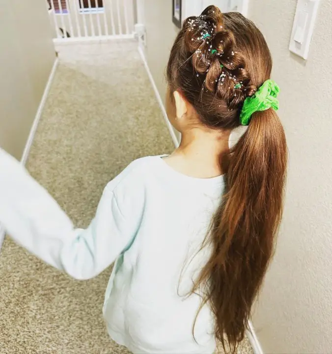 Christmas Tree Ponytail with Star Glitter