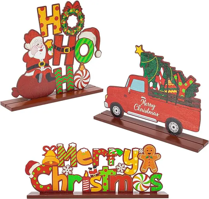 Christmas Wooden Table Centerpieces Decoration