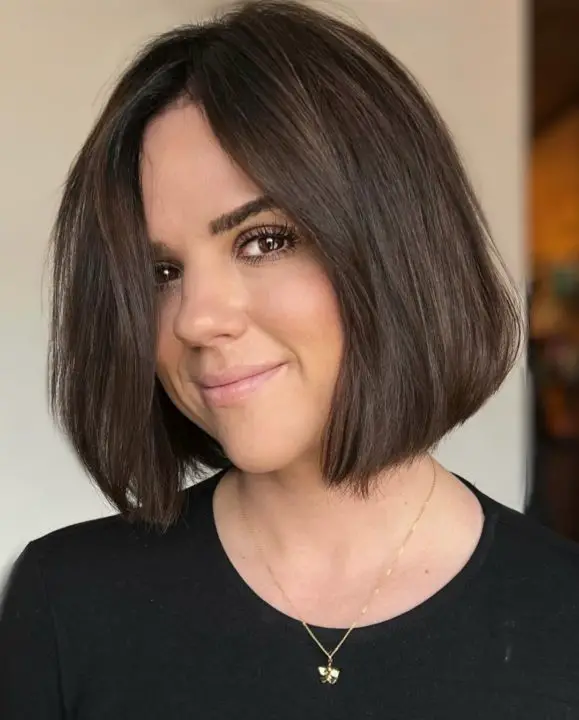 Dark Brunette Bob Hairstyle for Short Hair