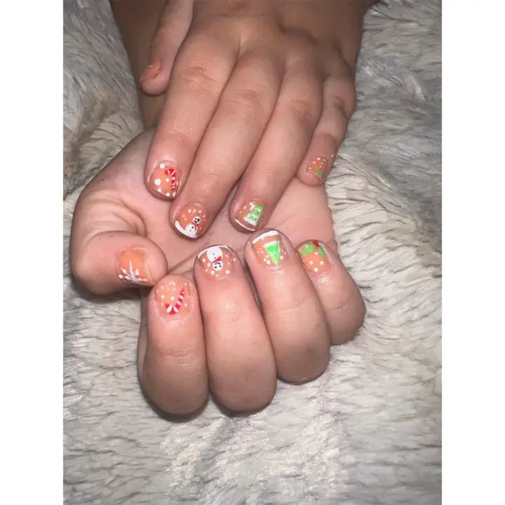 Daughters Christmas nails