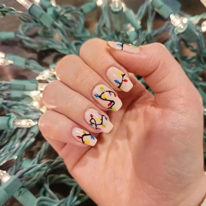 Disney Nail Designs Christmas Light Nail Art