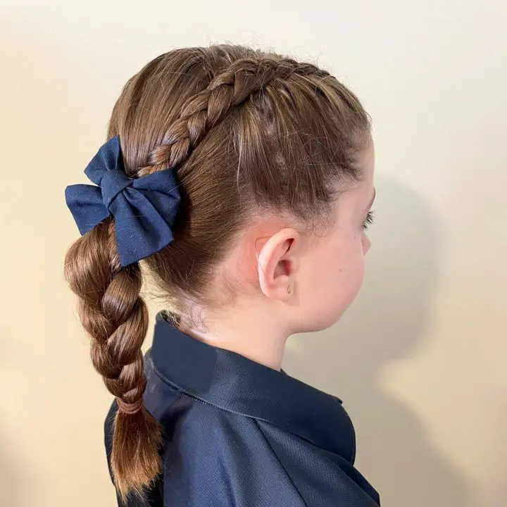 Dutch Braid Ponytail with Pony for Christmas Hairstyle for Kids