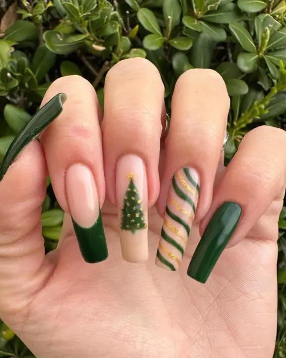 Green Paint & Polish Christmas Tree Nail Art
